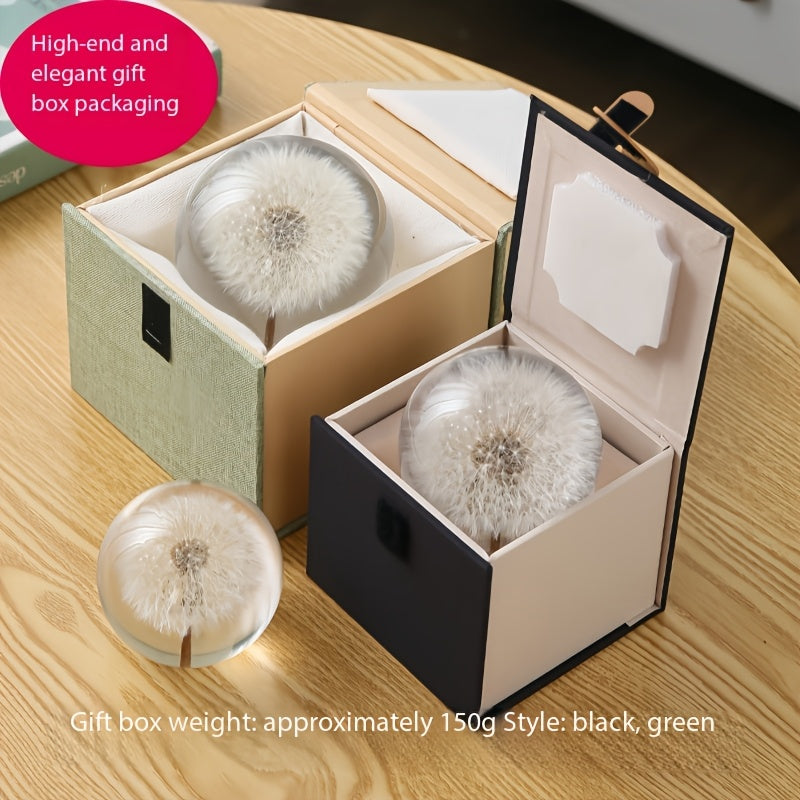 Dandelion Resin Crystal Ball Resin Real Flower Creative Ornaments Transparent Spherical Desktop Decoration Home Living Room Bedroom Furnishings Holiday Gift Romantic Crafts Crystal Ball Dandelion Ornaments Resin Real Flower Specimen Valentine'S Day