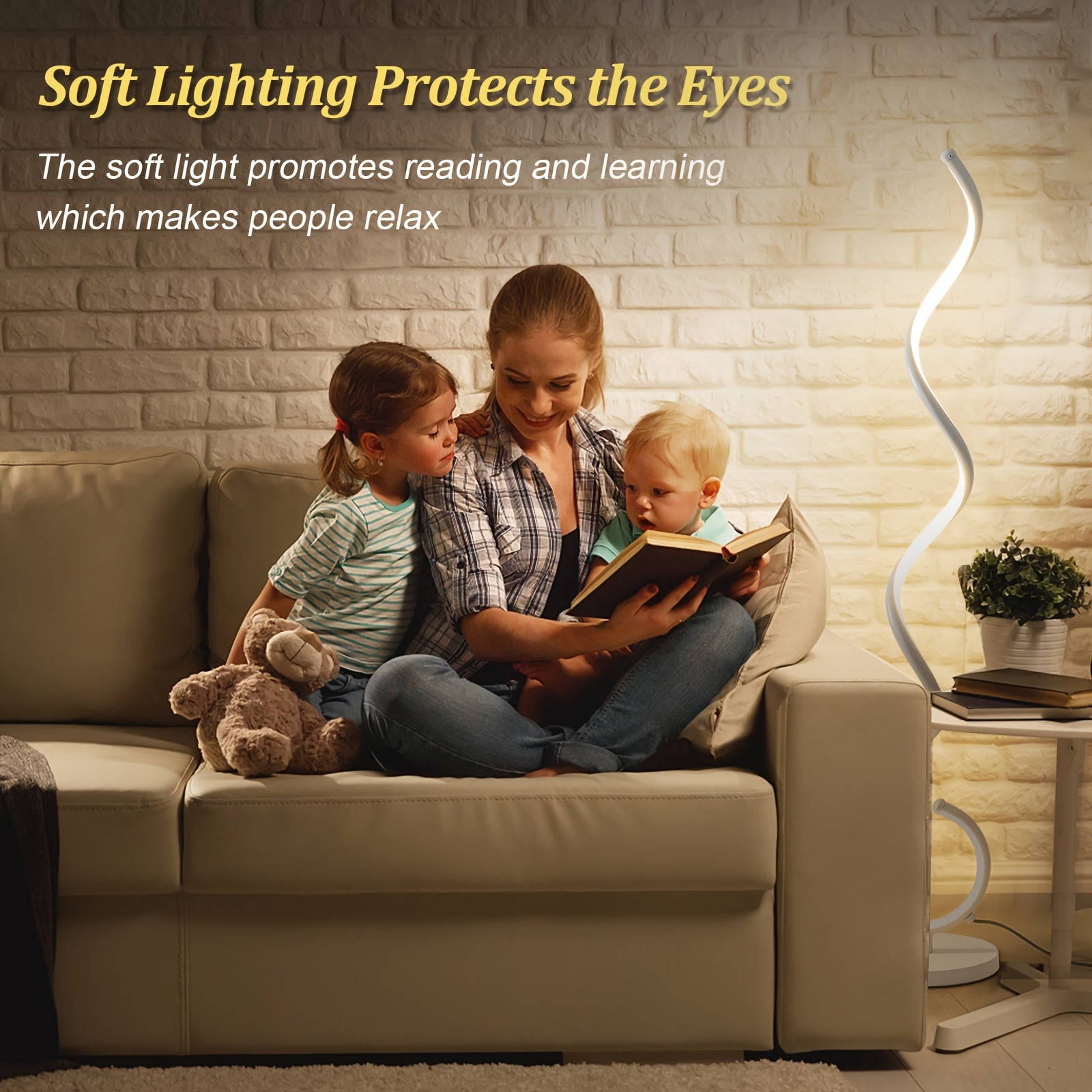 Spiral Floor Lamp 150CM 48W Modern Standing Lamp 3-Color Temperature Dimmable Timing Corner Lamp With Foot Button Switch Reading Lamp For Living Room Indoor Remote Control Tall Lamp